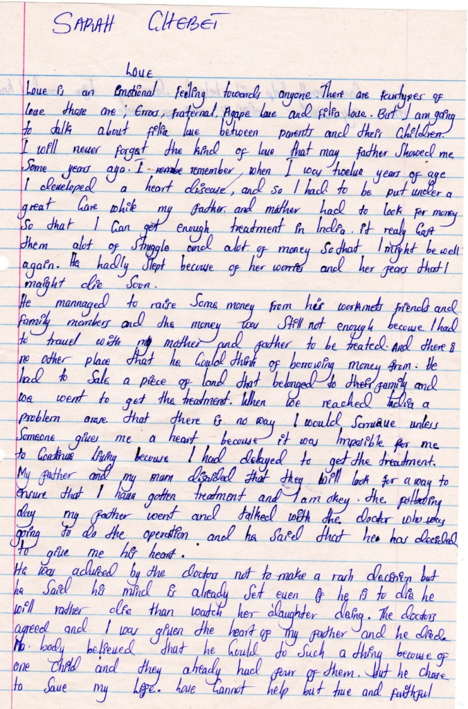 Sarah Chebet-5th Writing Comp-2nd pl-Dads love1-Rob Harms-Lenana